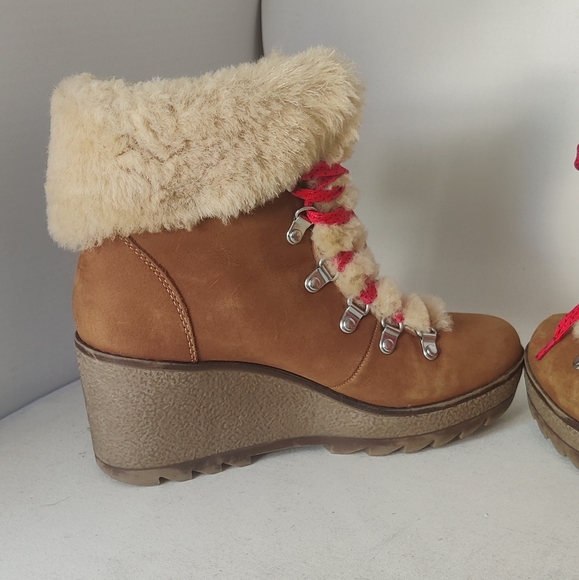 J. Crew Nordic wedge boots winter hiking style sz 8 - Picture 10 of 11